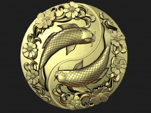 Yin Yang Koi fish CNC 3D 打印模型