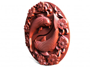 Yin Yang Koi fish CNC 3D 打印模型