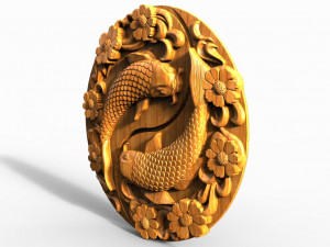 Yin Yang Koi fish CNC 3D 打印模型