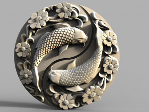 Yin Yang Koi fish CNC 3D 打印模型
