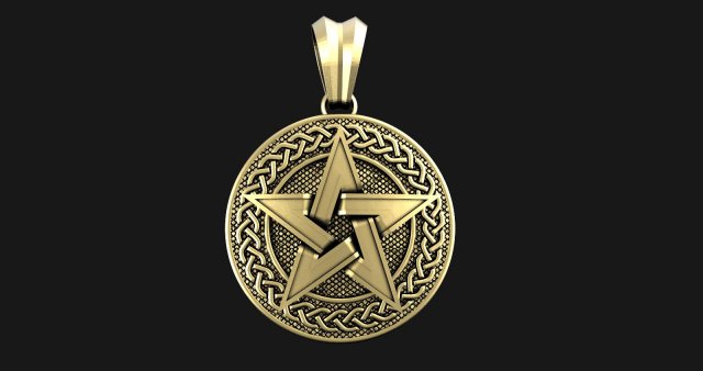 Pentagram pendant 3D-Druckmodell .c4d .max .obj .3ds .fbx .stl .blend 