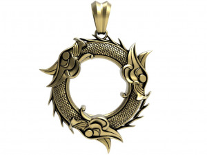 Viking dragon pendant 3D Print Model