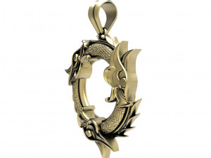 Viking dragon pendant 3D 프린트 모델