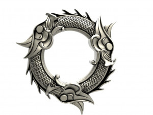 Viking dragon pendant 3D 프린트 모델