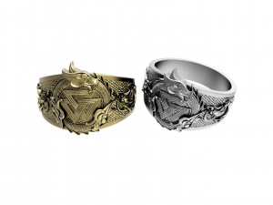 Viking dragon ring 3D Baskı Modeli