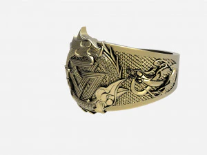 Viking dragon ring 3D Print Model
