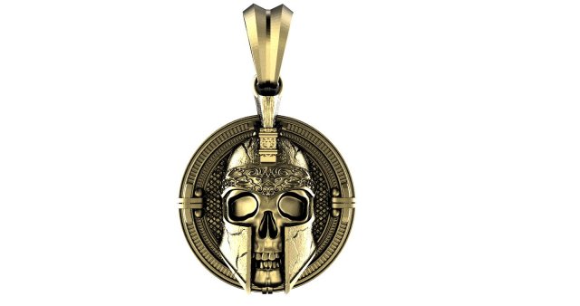 Spartan skull pendant 3Dプリントモデル .c4d .max .obj .3ds .fbx .stl .blend 