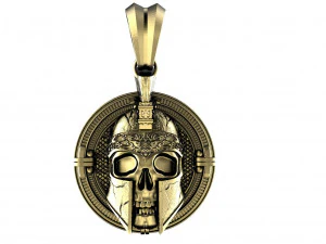Ciondolo teschio spartano Modello di stampa 3D