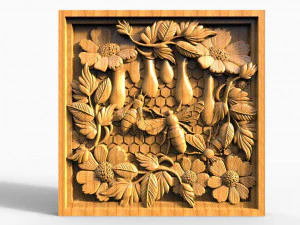 Рельеф Пчела с ЧПУ 3D Принт Модель