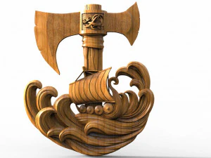 Viking Ship CNC 3D Print Model