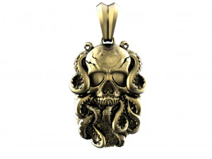 Skull with tentacles pendant 3D Print Model