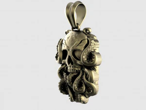 Skull with tentacles pendant 3D Print Model