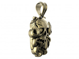 Skull with tentacles pendant 3Dプリントモデル