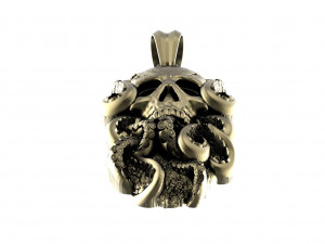 Skull with tentacles pendant 3Dプリントモデル