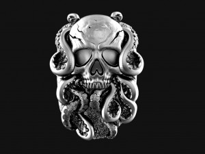 Skull with tentacles pendant 3Dプリントモデル
