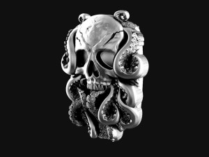 Skull with tentacles pendant 3Dプリントモデル
