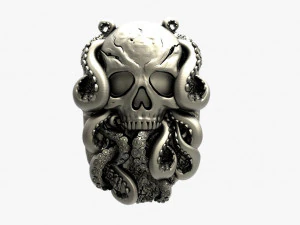Skull with tentacles pendant 3D Print Model