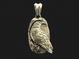 Crow pendant 3Dプリントモデル