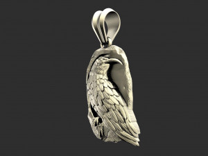 Crow pendant 3Dプリントモデル