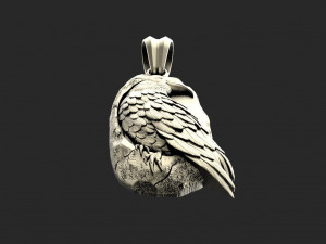 Crow pendant 3Dプリントモデル