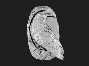 Crow pendant 3Dプリントモデル
