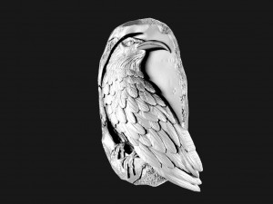 Crow pendant 3Dプリントモデル
