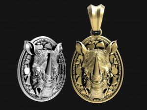 코뿔소 펜던트 3D 프린트 모델