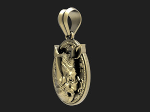 Rhinoceros Pendant 3D Print Model