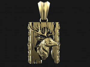 Deer pendant 3D Print Model