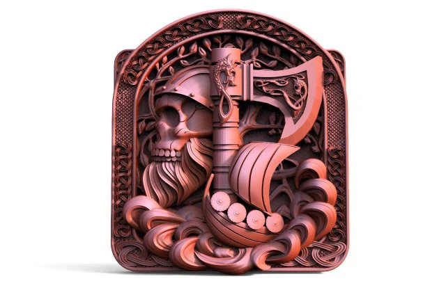 Viking Skull CNC 3D Print Model .c4d .max .obj .3ds .fbx .stl .blend 