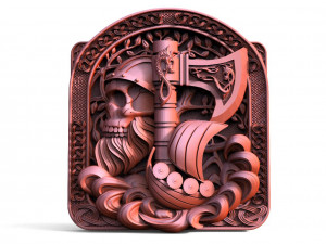 Viking Skull CNC 3D Print Model