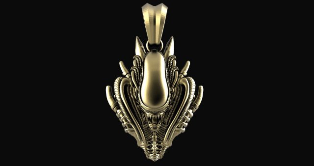Alien Xenomorph pendant 3D प्रिंट मॉडल .c4d .max .obj .3ds .fbx .stl .blend 