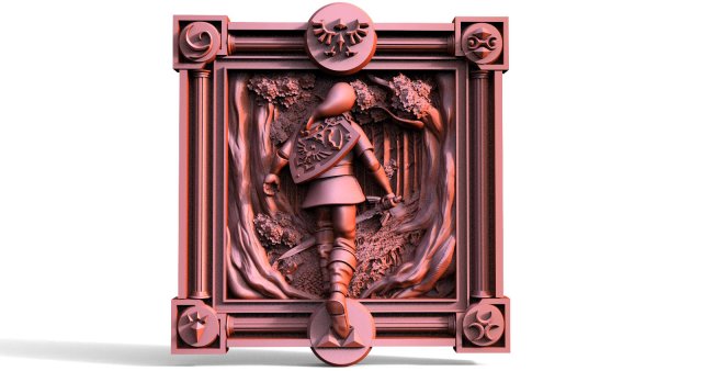 Link Zelda CNC Modelo de Impressão 3D .c4d .max .obj .3ds .fbx .stl .blend 