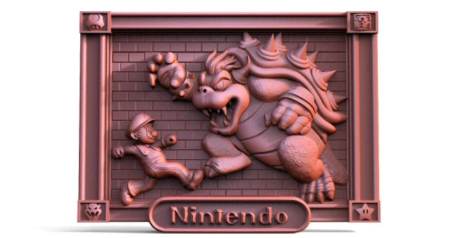 Mario vs Bowser CNC 3D Print Model .c4d .max .obj .3ds .fbx .stl .blend 