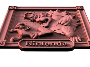 Mario vs Bowser CNC Model Cetak 3D