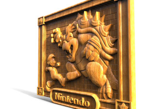 Mario vs Bowser CNC Model Cetak 3D