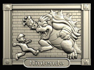 Mario vs Bowser CNC Model Cetak 3D