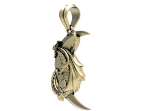 Dragon moon pendant Modello di stampa 3D