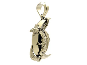 Dragon moon pendant 3D Print Model