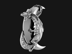 Dragon moon pendant Modello di stampa 3D