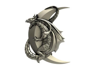 Dragon moon pendant 3D Print Model