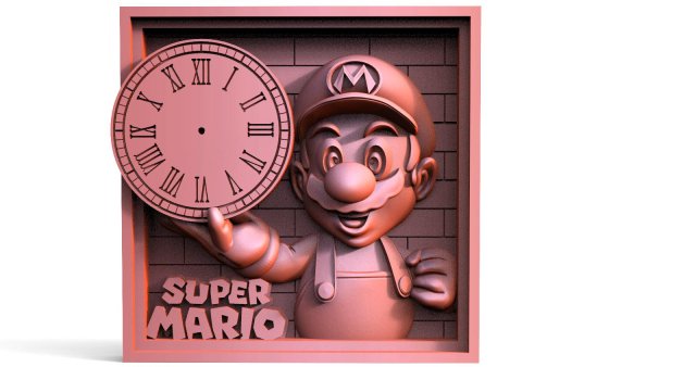 Super Mario Wall Clock CNC 3D 打印模型 .c4d .max .obj .3ds .fbx .stl .blend 