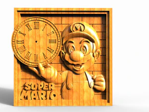 Super Mario Wall Clock CNC 3D Print Model