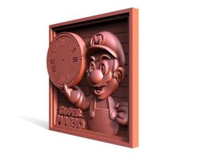 Super Mario Wall Clock CNC 3D Print Model