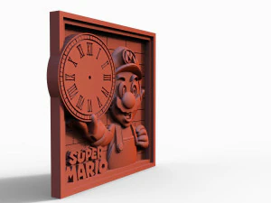 Super Mario Wall Clock CNC 3D Print Model