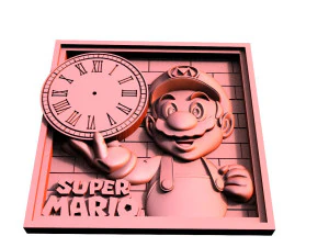 Super Mario Wall Clock CNC 3D Print Model