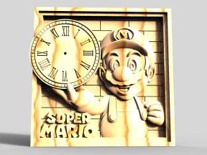 Super Mario Wall Clock CNC 3D Print Model