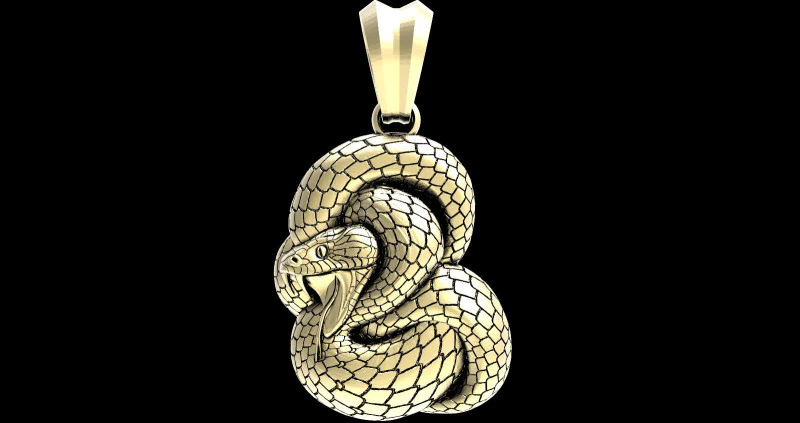 Snake pendant 3D Print Model .c4d .max .obj .3ds .fbx .stl .blend