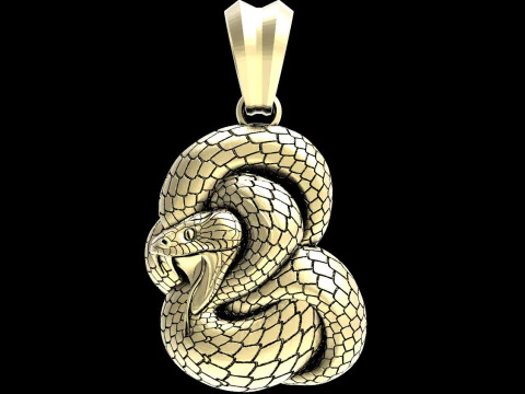 스네이크 펜던트 3D 프린트 모델