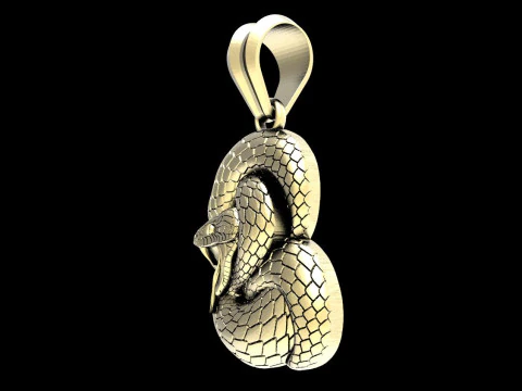Snake pendant 3D Print Model